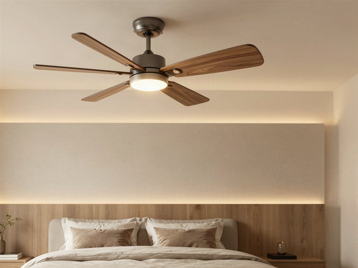 Bedroom before ceiling fan installation