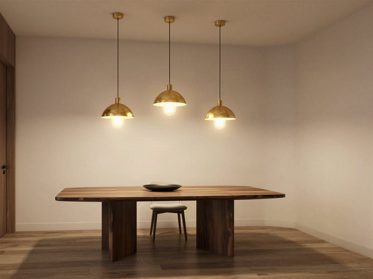 Dining nook before pendant lighting installation